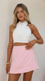 Fidella Wrap Mini Skirt Pink
