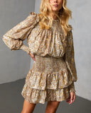 Willa Rae Printed Tiered Mini Dress