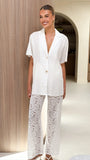 Azura Shirt And Pants Set White