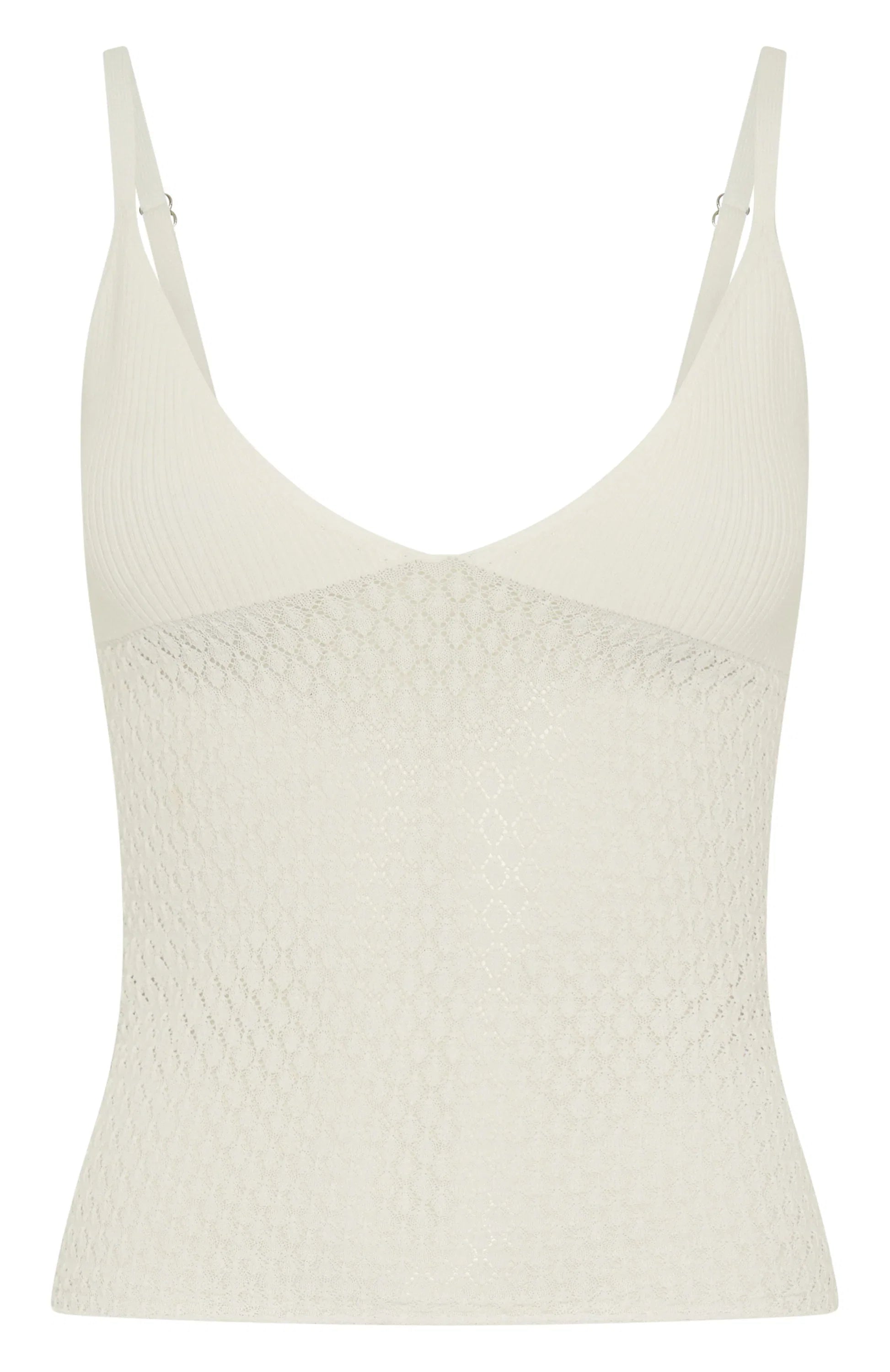 Stand And Stare Knit Top White