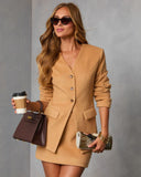 Cider Glow Brushed Collarless Jacket