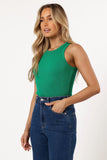 Ari Ribbed Tank Top Green