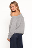 Ailis Off Shoulder Sweater Grey