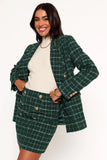 Jules Twill Plaid Blazer Green