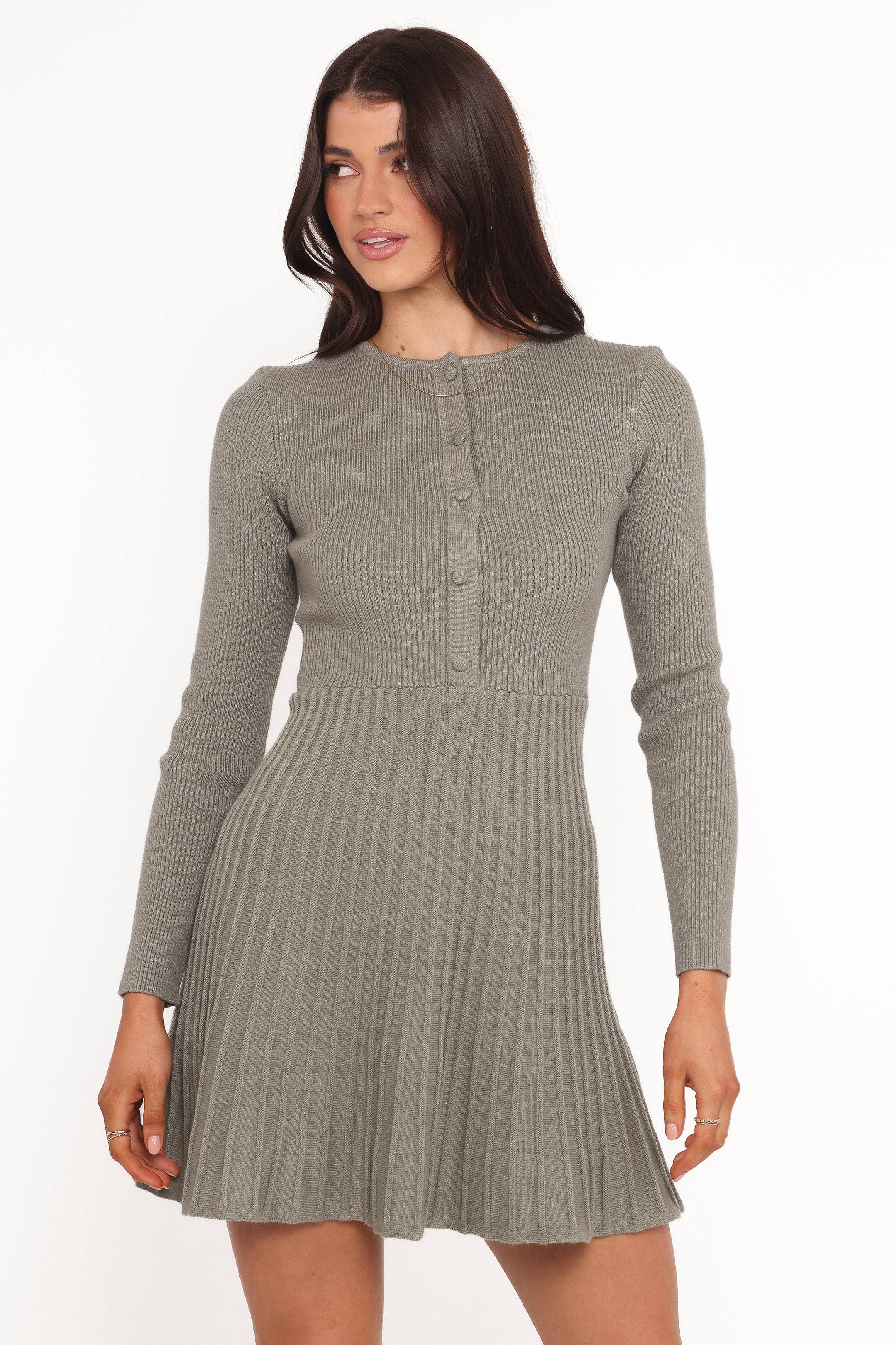 Darlina Long Sleeve Mini Dress Olive