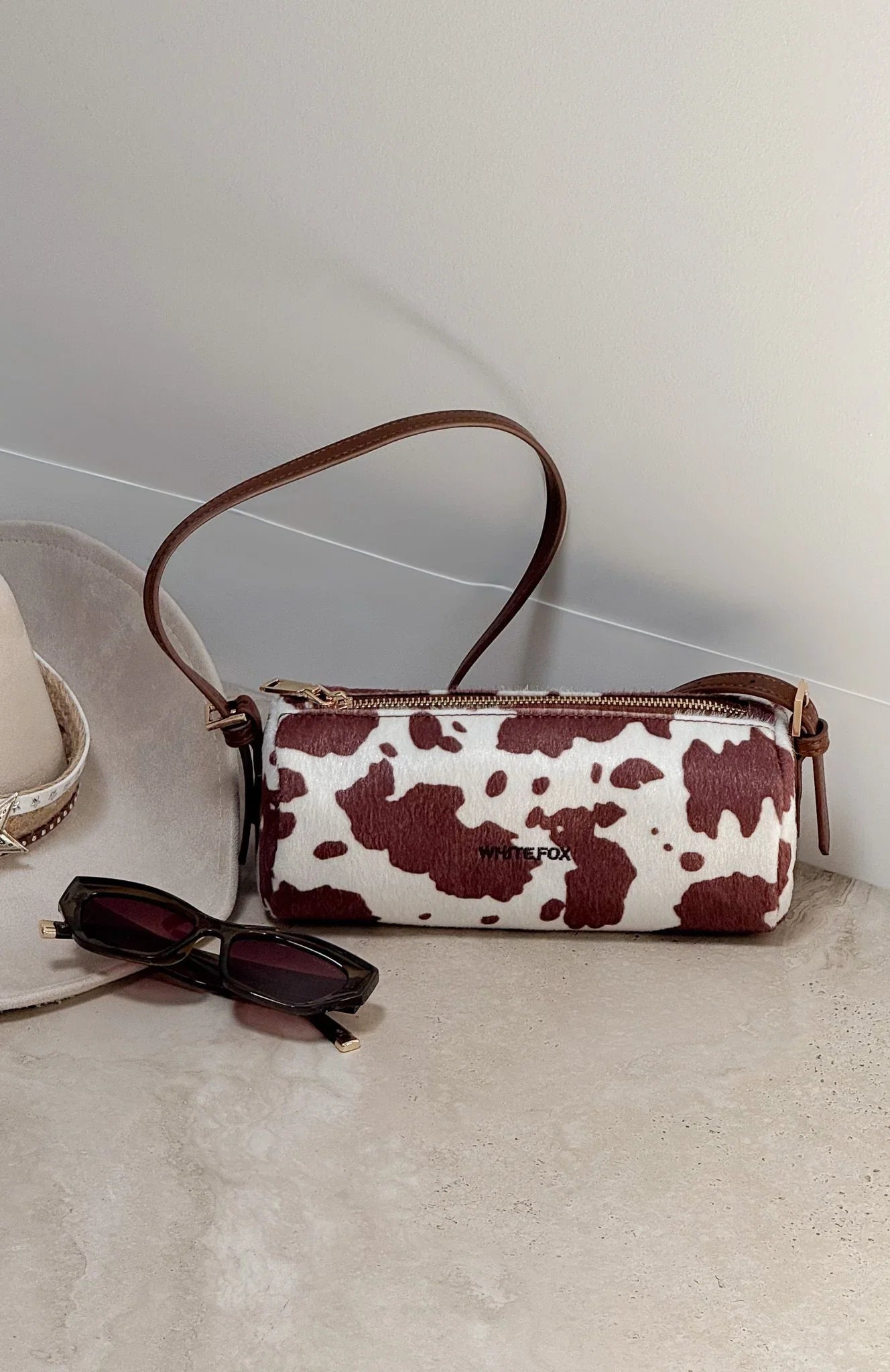 Gannon Shoulder Bag Faux Cow Hide