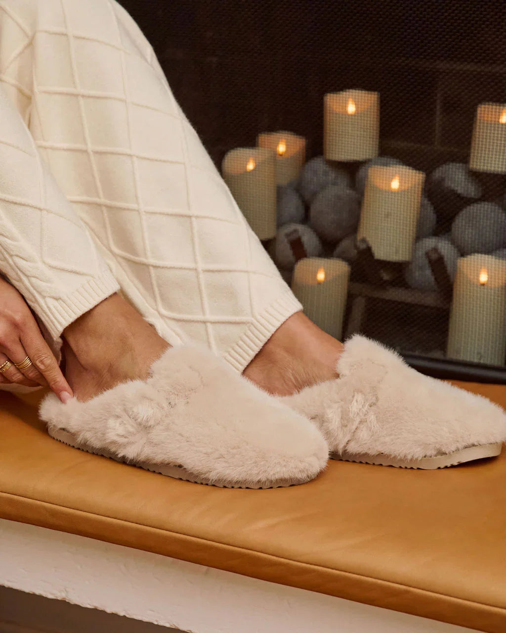 Snowfall Secrets Faux Fur Mules