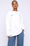 Little Bit Loud Oversized Long Sleeve Tee White