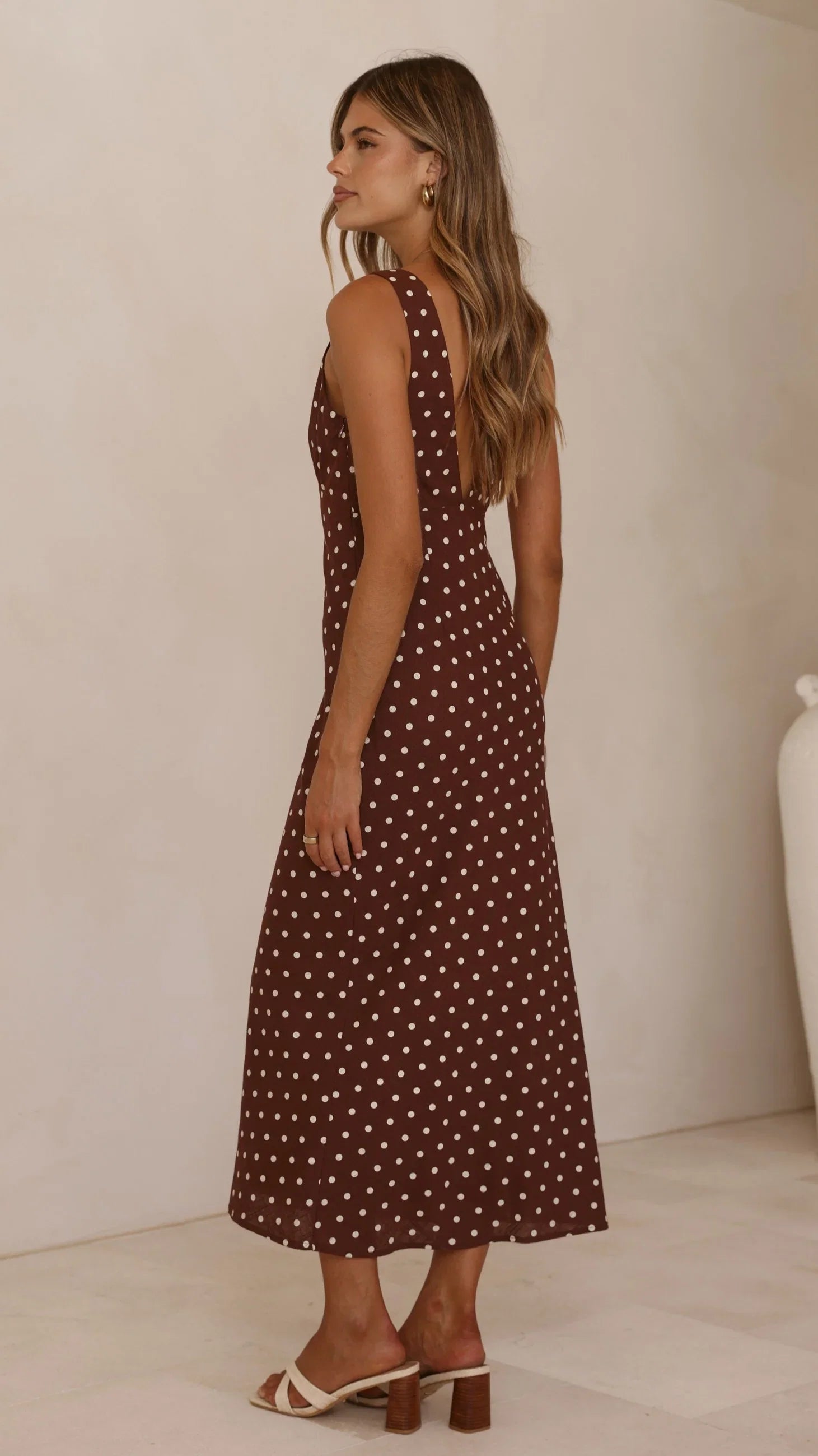Sammie Maxi Dress Chocolate Nude Spot