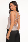 Vita Cowl Neck Cami Top Champagne