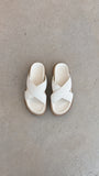 Aysha Slides Cream Linen
