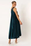 Selena One Shoulder Midi Dress Emerald