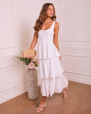Raminah Tiered Linen Maxi Dress