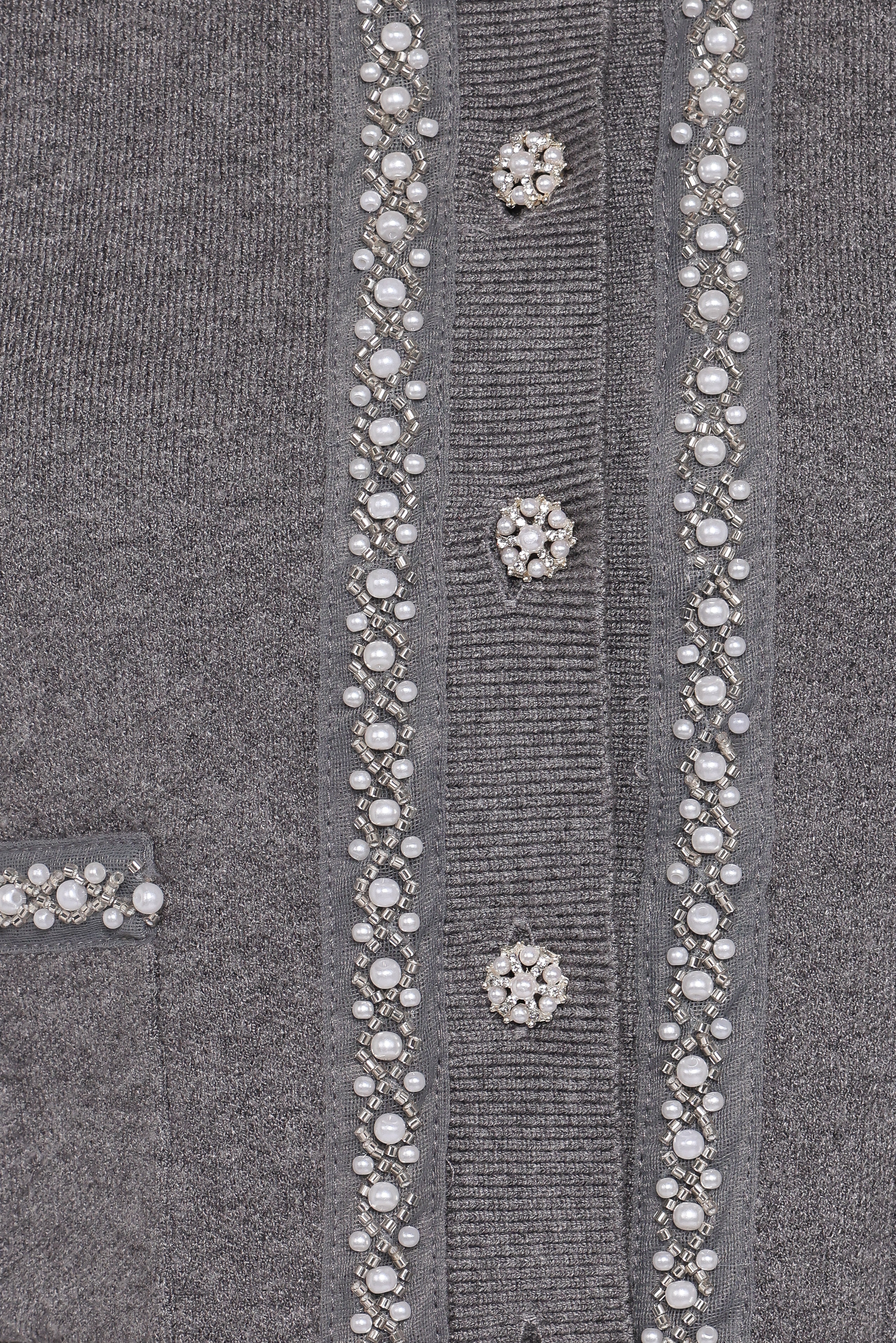 Lumi Pleated Skirt Sweater Set Grey