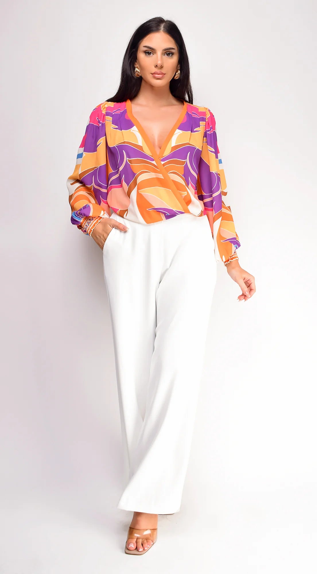 Leona Elasticized Wide Leg Pants Ivory