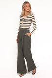 Hayden Pleated Wide Leg Pant Dark Olive
