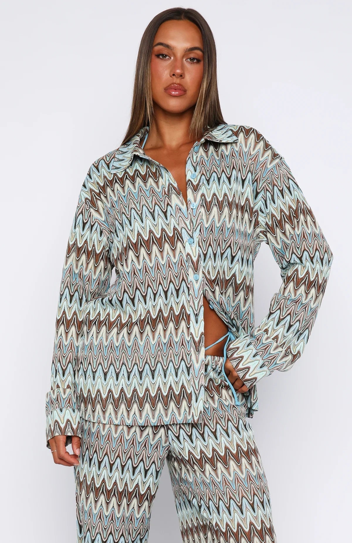 Doll Behaviour Long Sleeve Shirt Ocean Waves