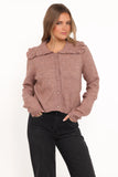 Carmello Frill Collar Cardigan Mocha