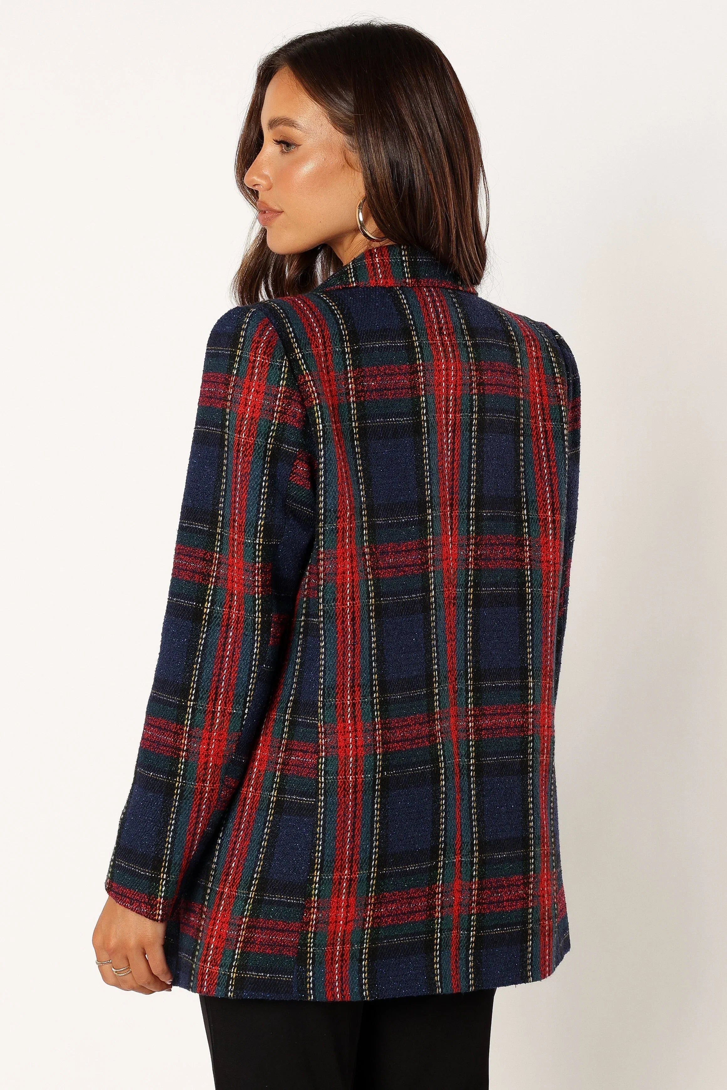 Vivienne Plaid Blazer Red Navy Multi