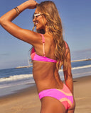 Crisp Sun Abstract Color Block Bikini Top
