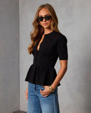 Zarah Collared Peplum Top