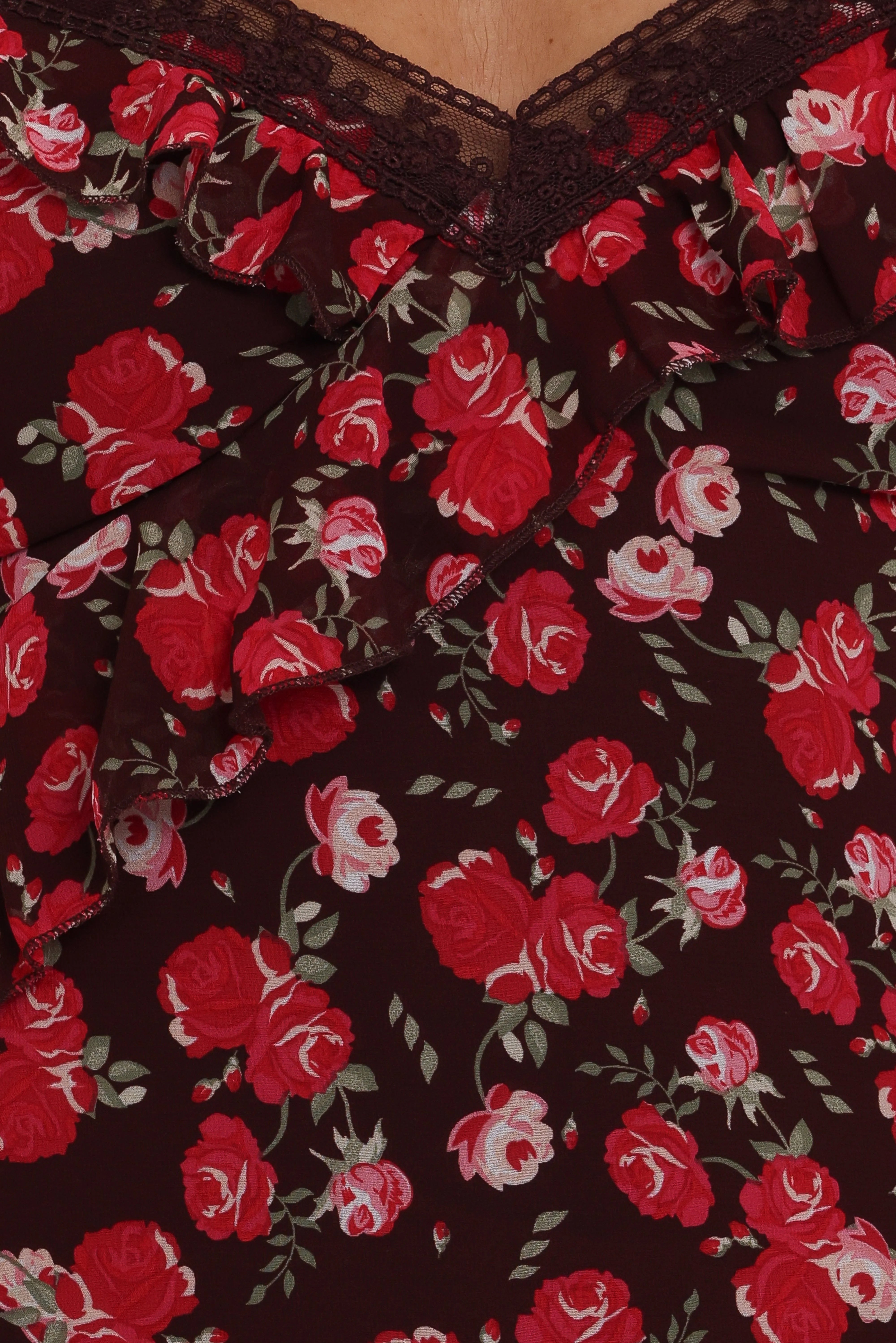 Virginia Maxi Dress Brown Floral