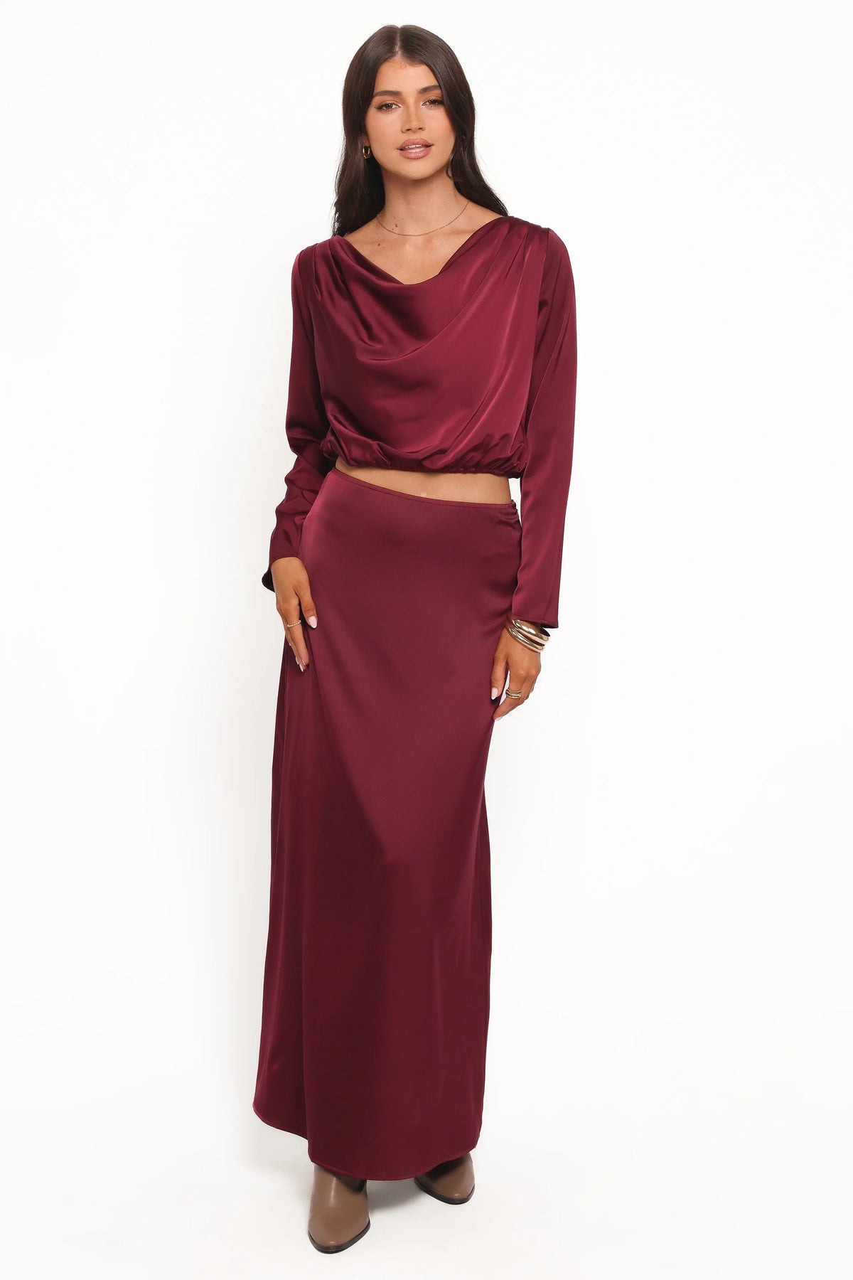 Catherine Skirt Set Burgundy