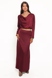 Catherine Skirt Set Burgundy