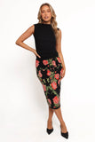 Reeva Knit Skirt Black Floral