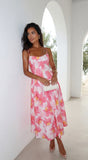 Lunaya Floral Midi Dress Pink Multi