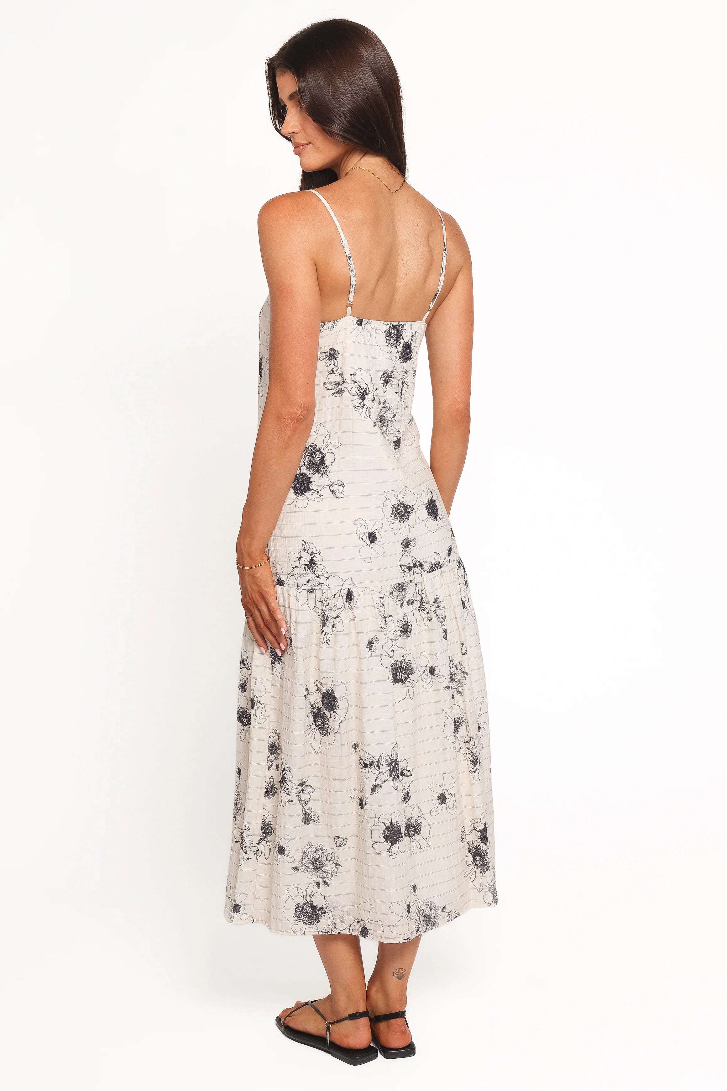 Martine Maxi Dress Black Ivory Floral