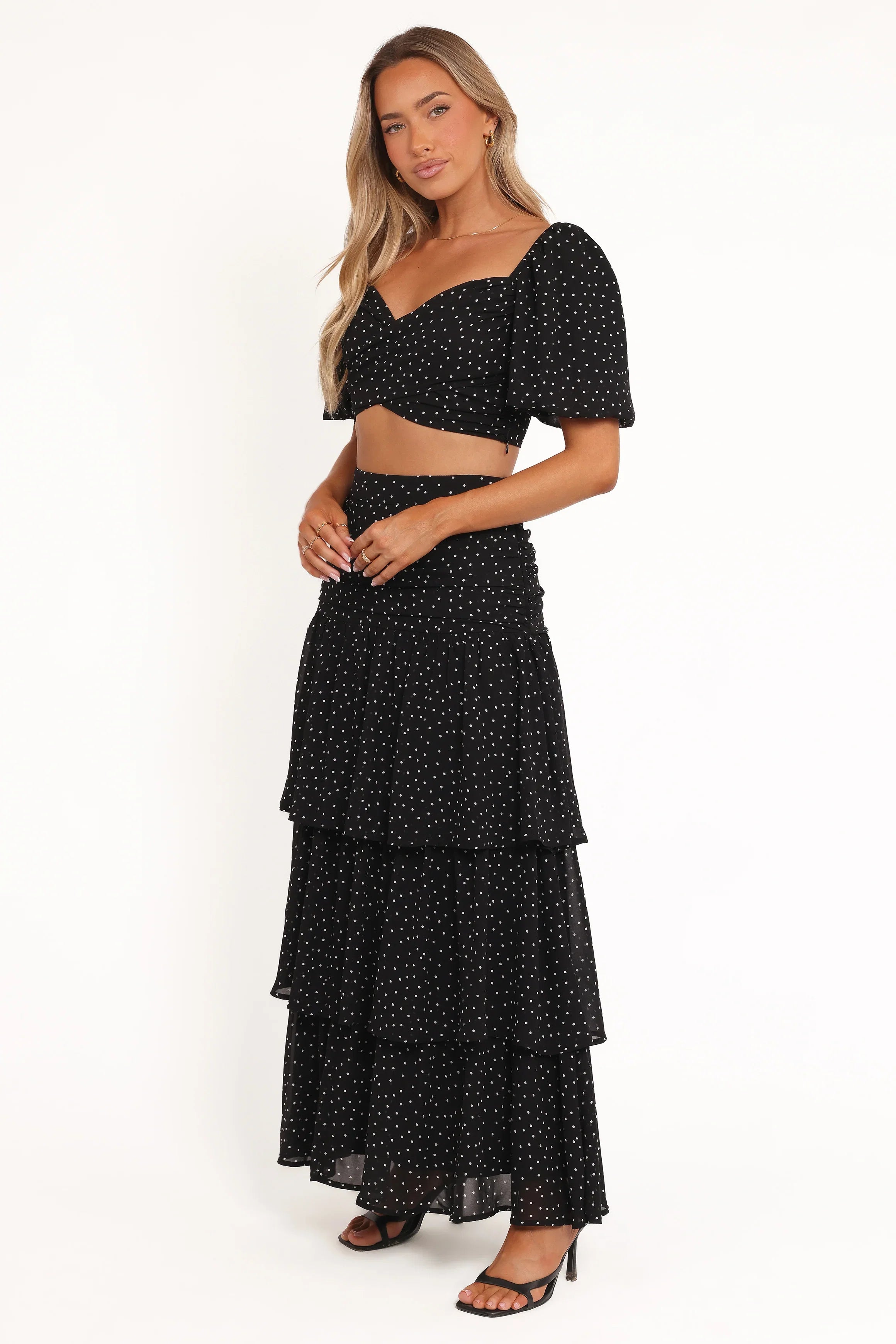 Selina Skirt Set Black Polka Dot