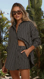 Arli Button Up Shirt Black White