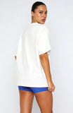 Winning Team Oversized Tee White Electric Blue