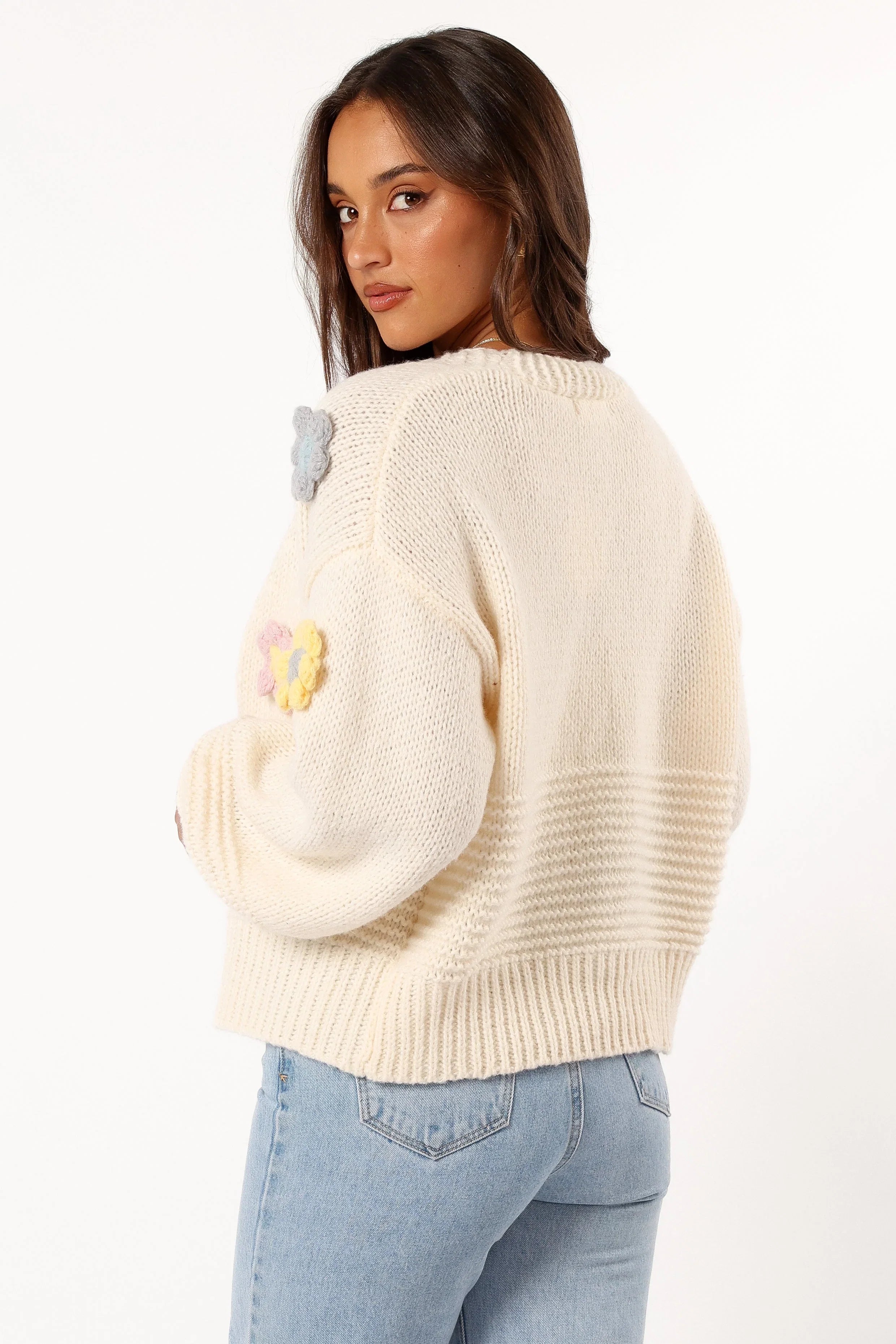 Sienna Flower Cardigan Cream