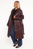 Vita Faux Leather Jacket Burgundy