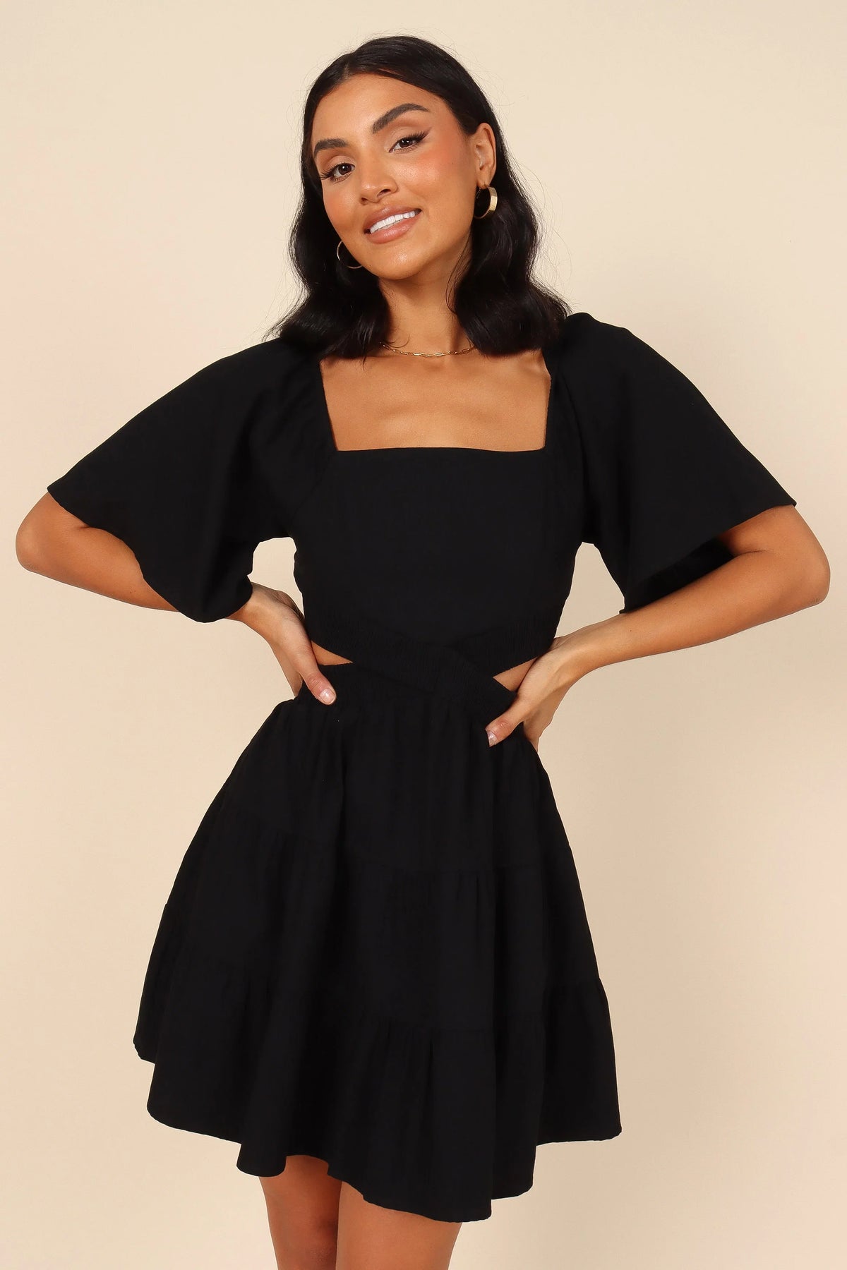 Jordyn Cut Out Mini Dress Black