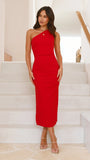 Alaina Midi Dress Red