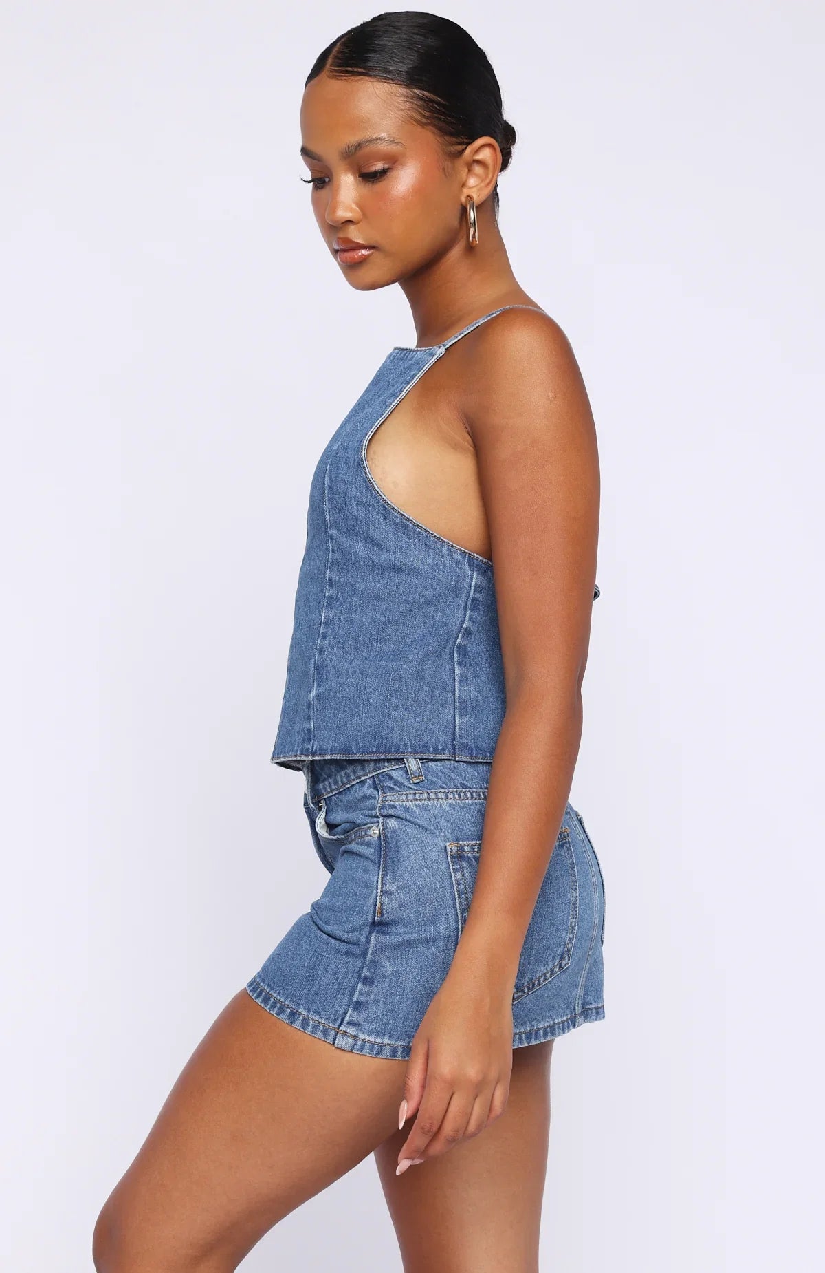 Happiness Is Key Denim Top Admiral Blue
