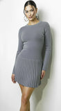 Aurora Sweater Knit Midi Dress Gray