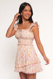Iliana Mini Dress Pink Floral
