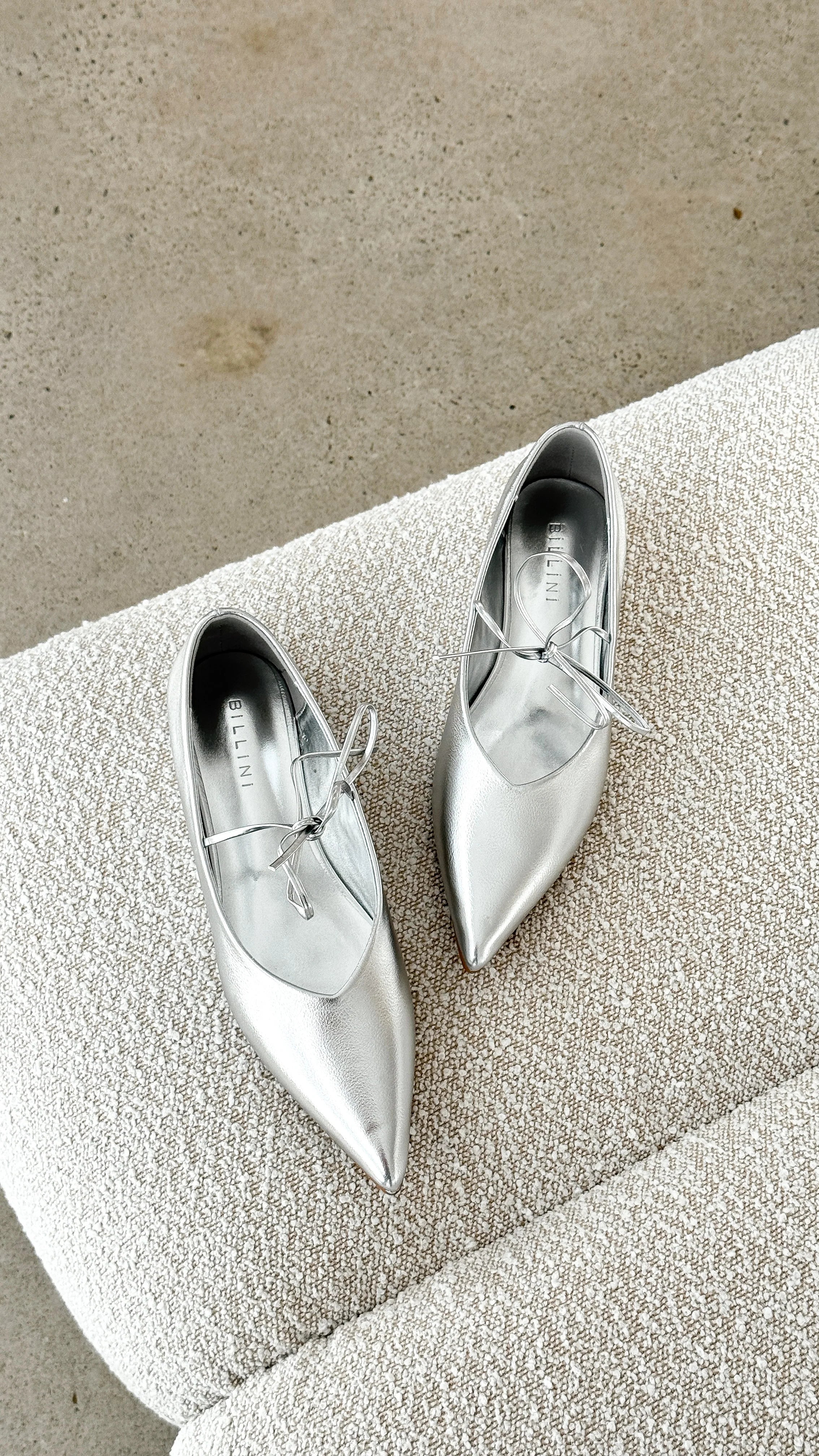 Haruna Ballet Flats Silver Metallic