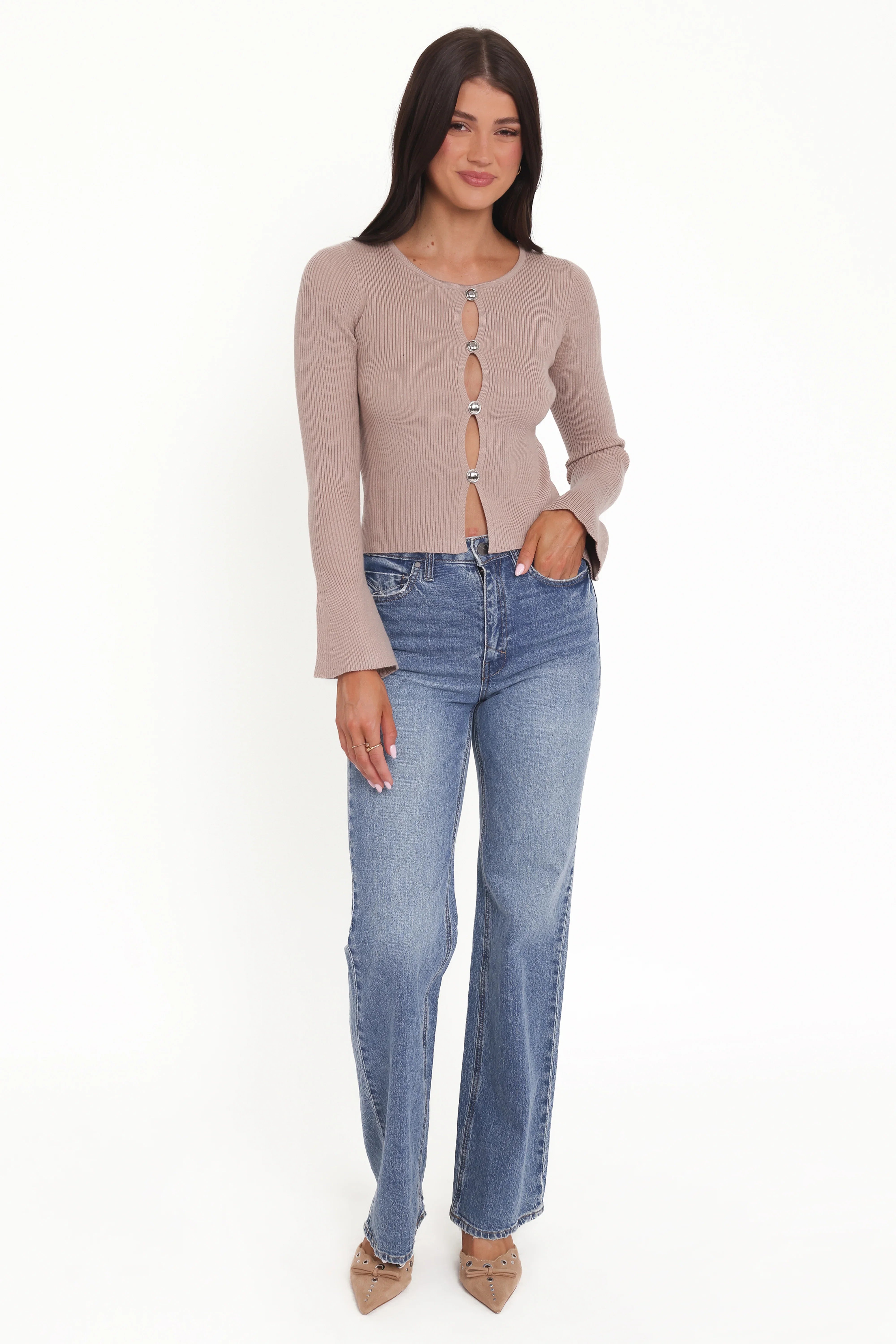 Rosienna Knit Top Taupe