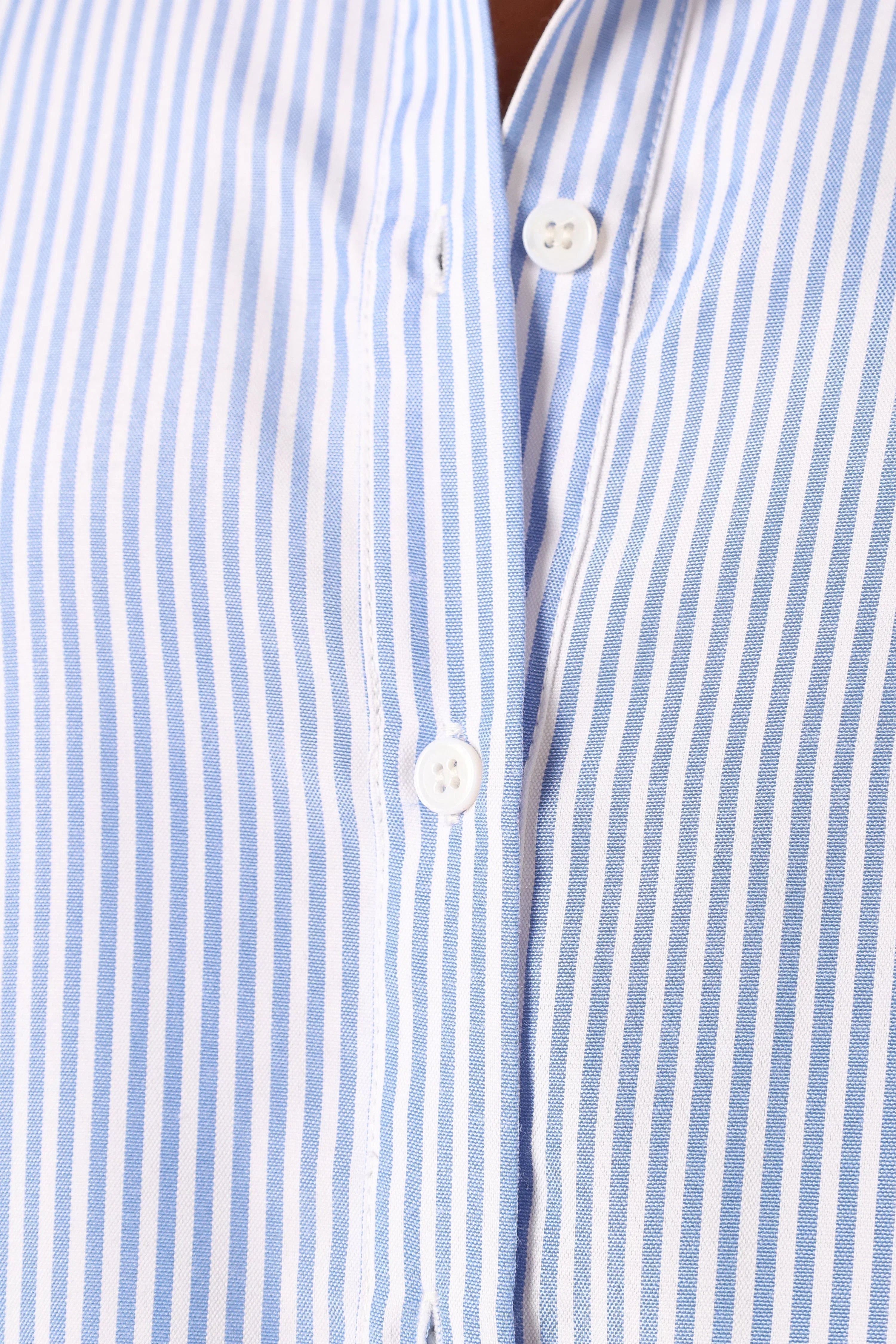 Murphy Button Up Long Sleeve Top Blue Stripe