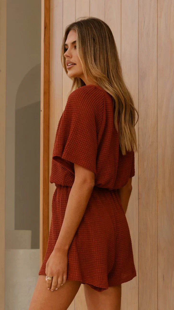Loula Playsuit Rust
