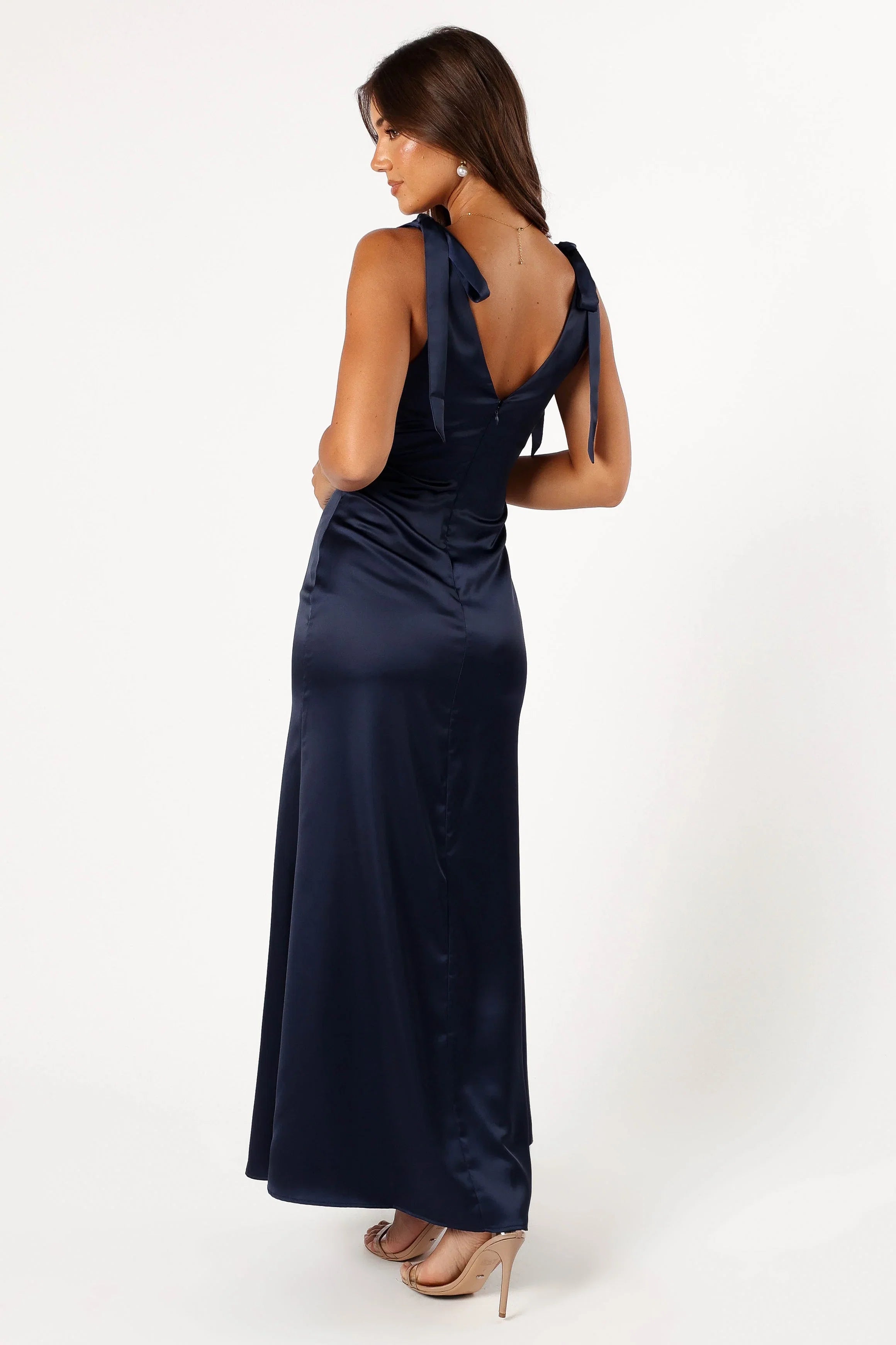 Xavier Bow Shoulder Maxi Dress Navy
