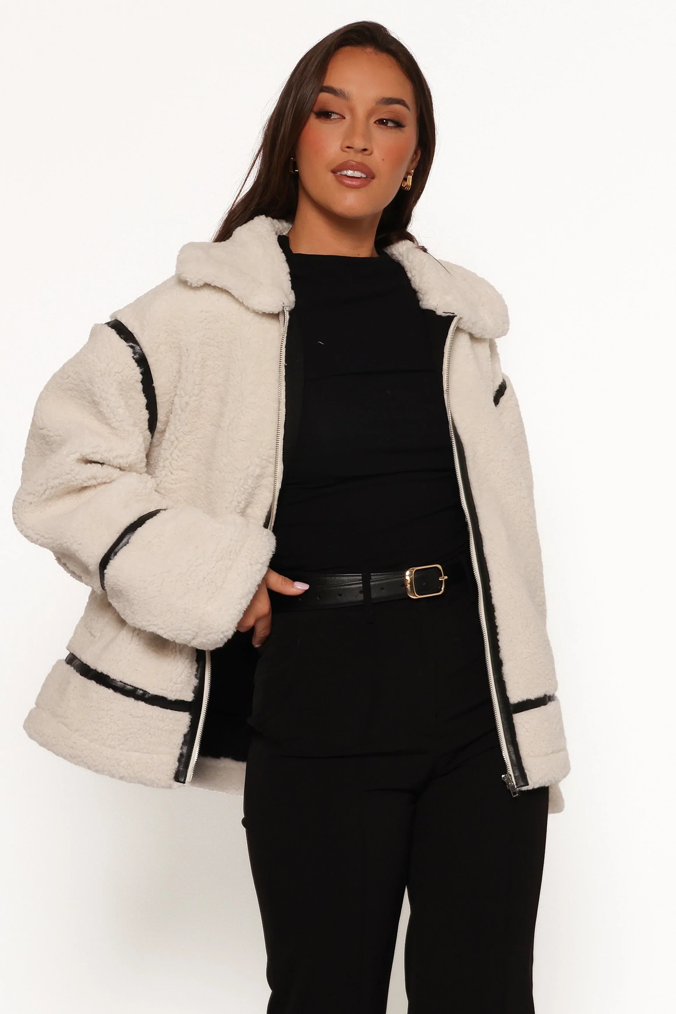 Ricki Faux Sherling Jacket White