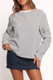 Ruva Long Sleeve Tee Navy White Stripe