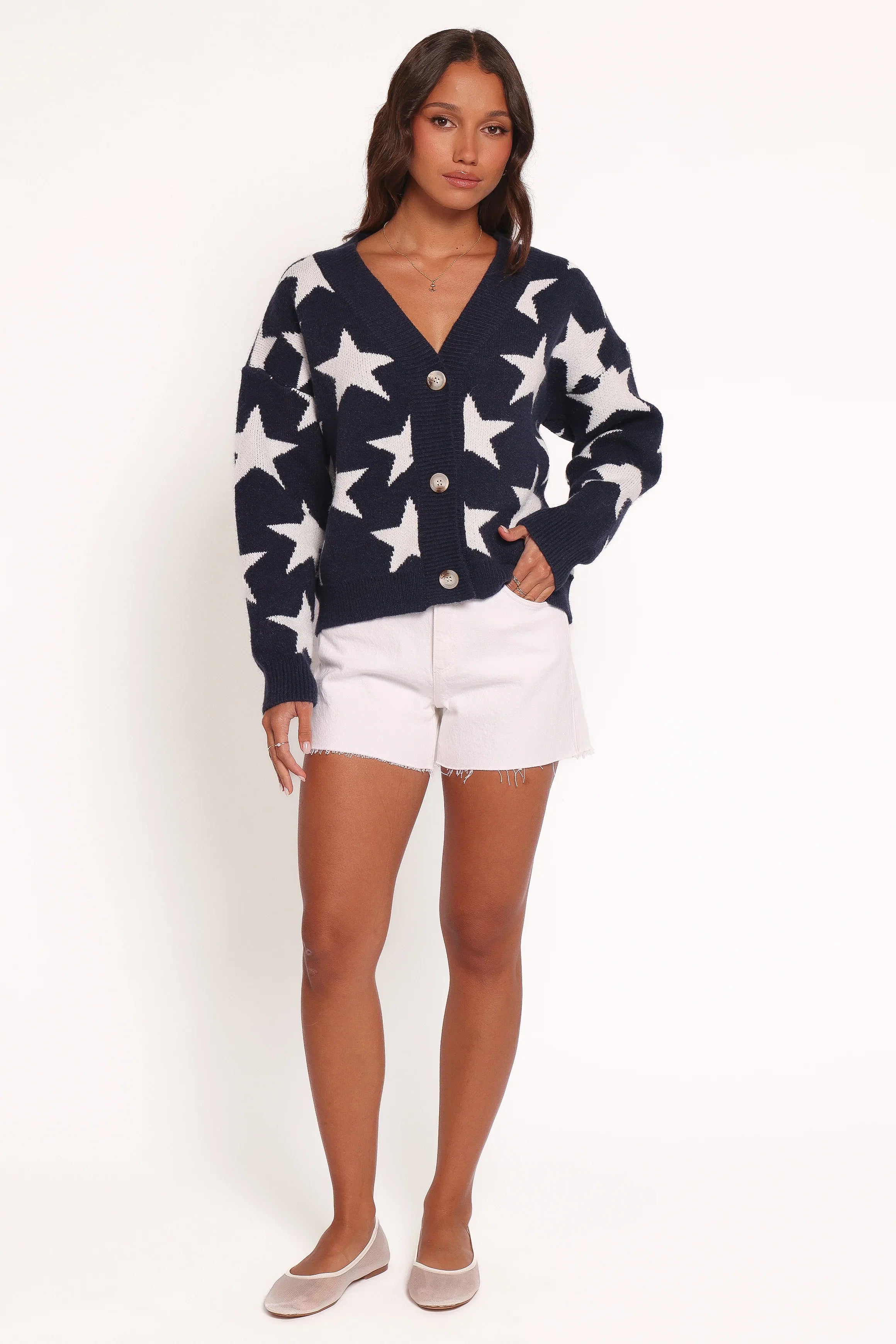 Sailor Star Knit Cardigan Navy