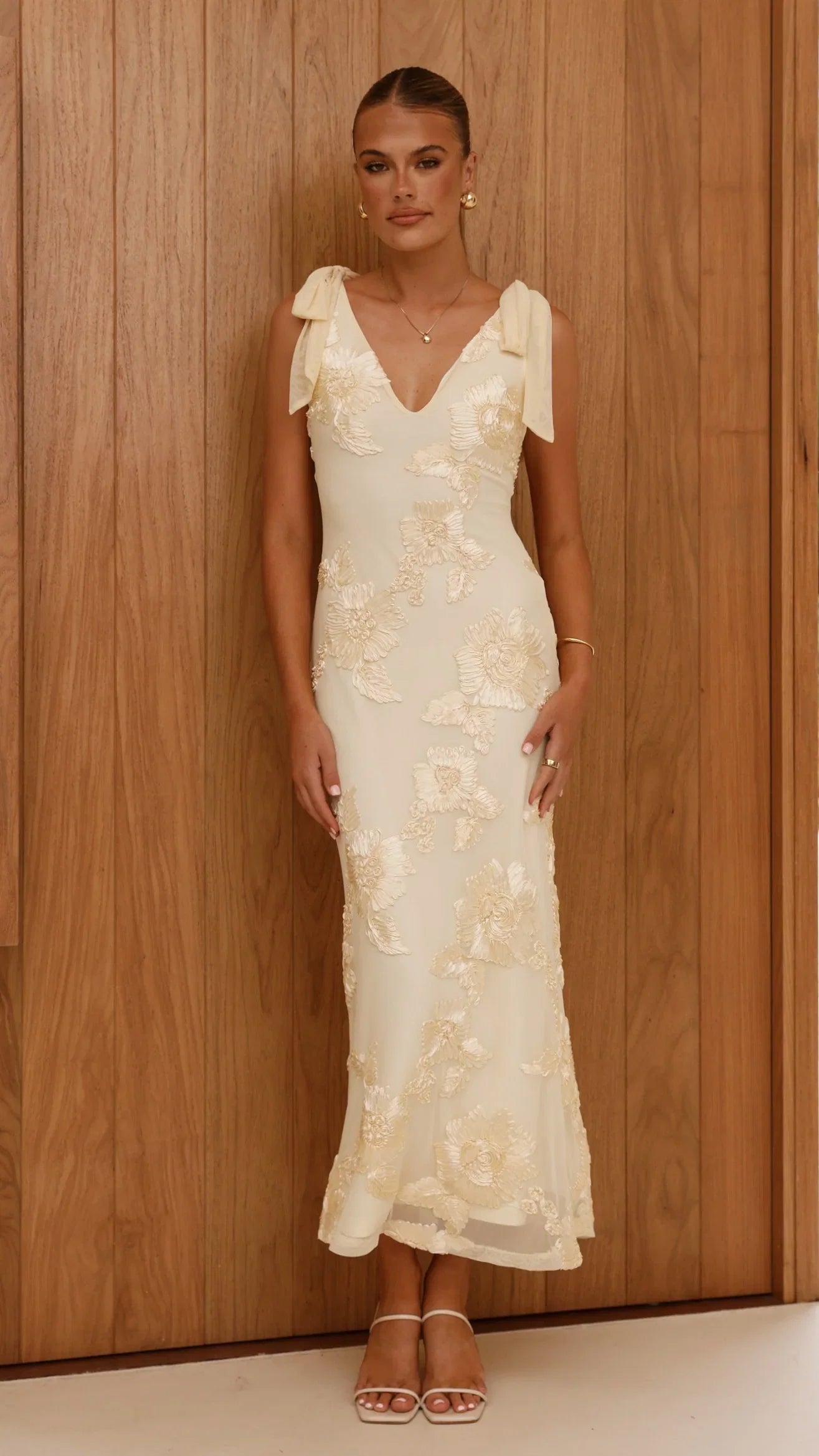 Usha Tie Strap Maxi Dress Yellow